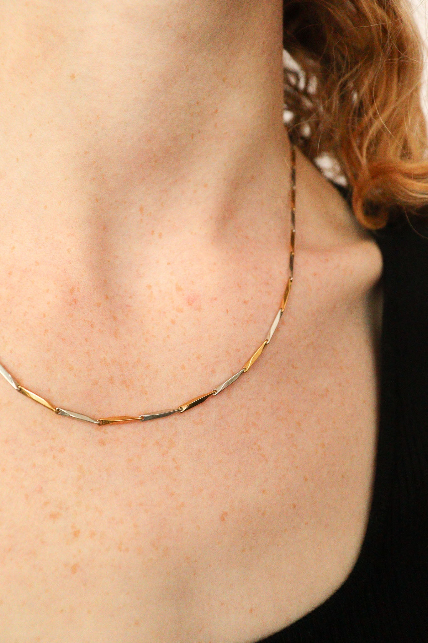 The Celeste Mixed Metal Thin Necklace