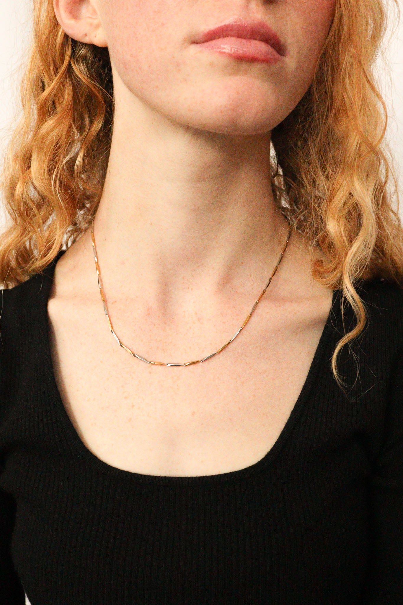 The Celeste Mixed Metal Thin Necklace