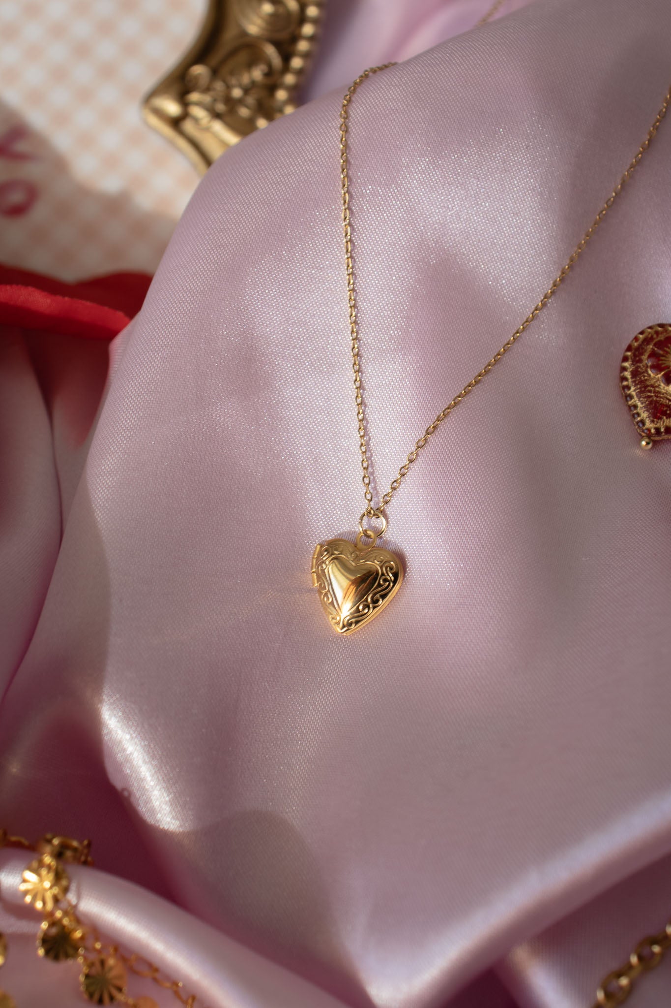 18k Gold Plated Small Locket Necklace