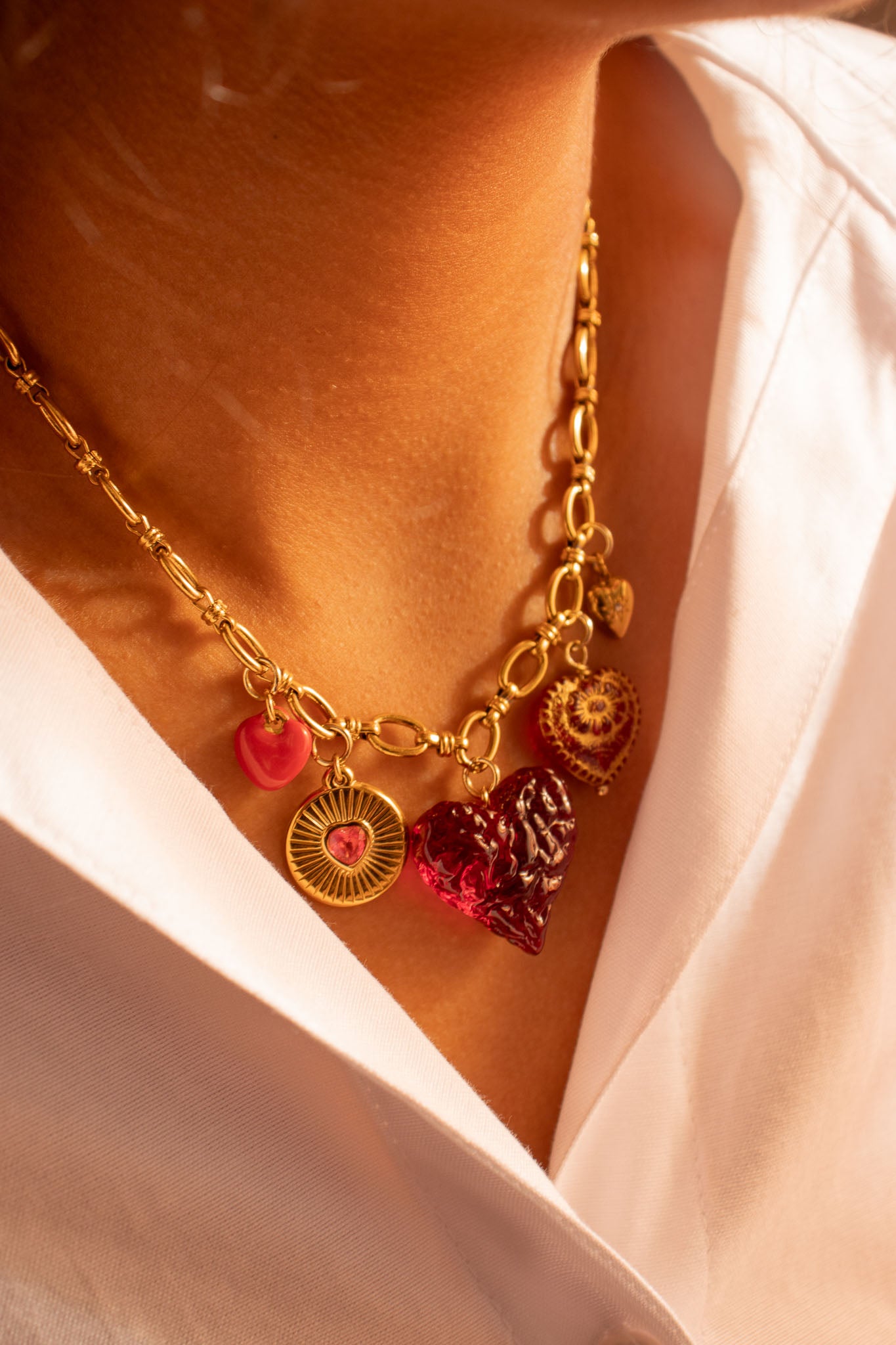 Stupid Cupid 18k Gold Plated Charm Necklace