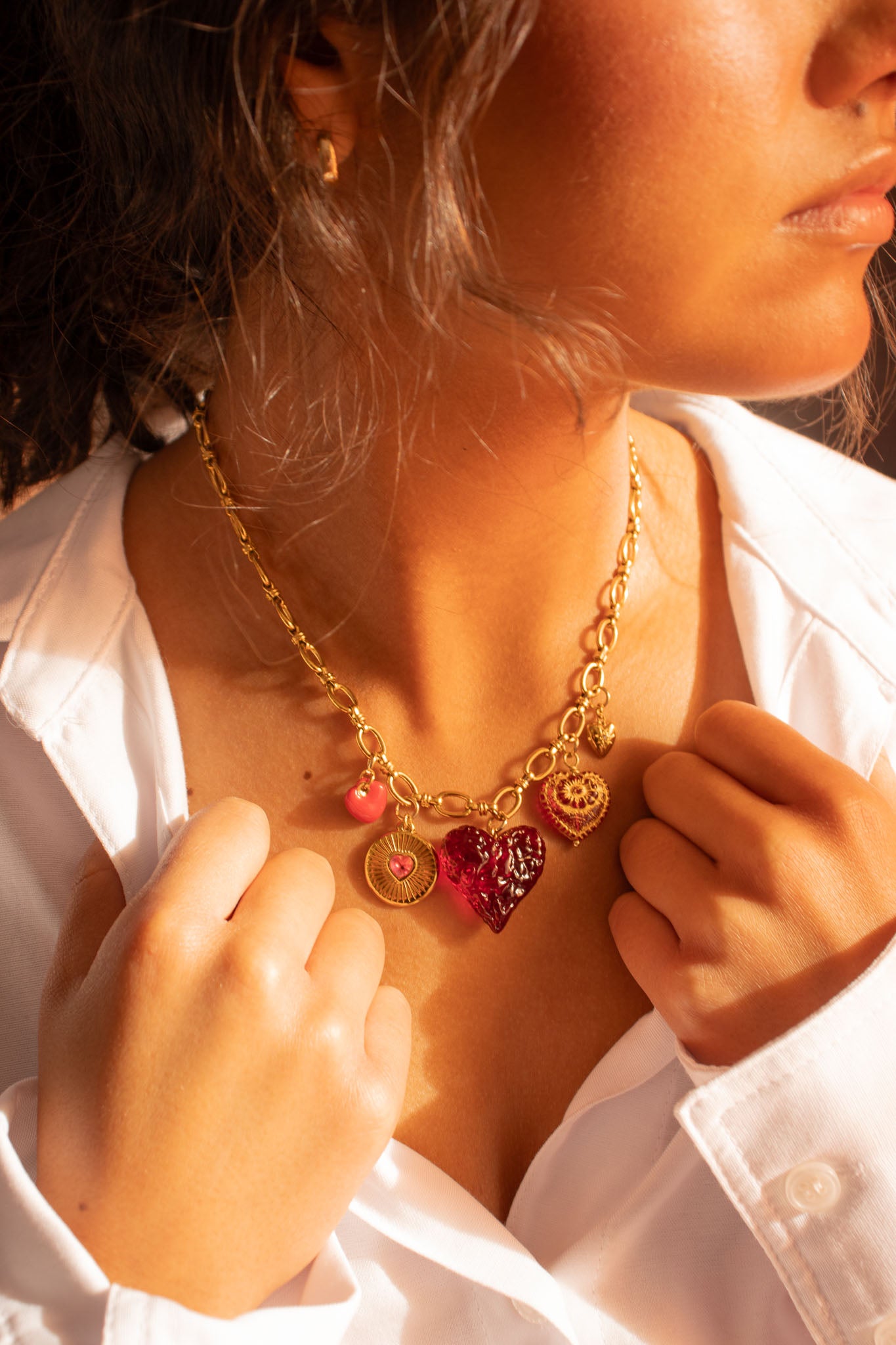 Stupid Cupid 18k Gold Plated Charm Necklace