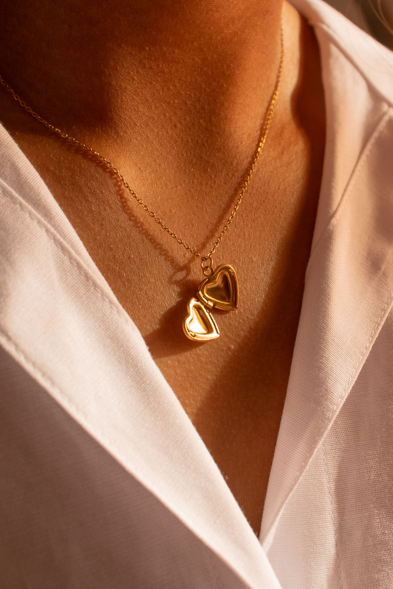 18k Gold Plated Small Locket Necklace