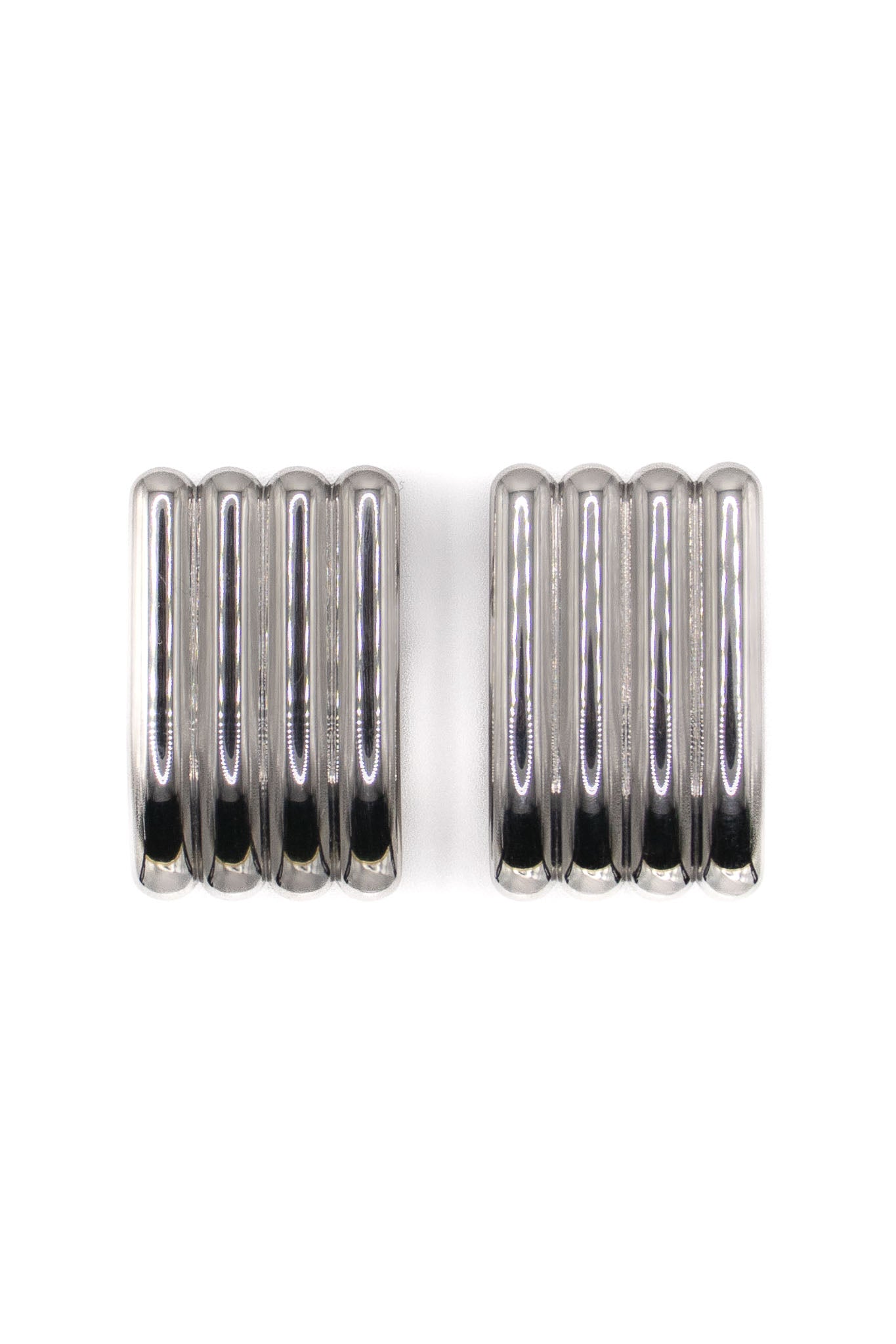 The Chunky Beam Earrings in Silver