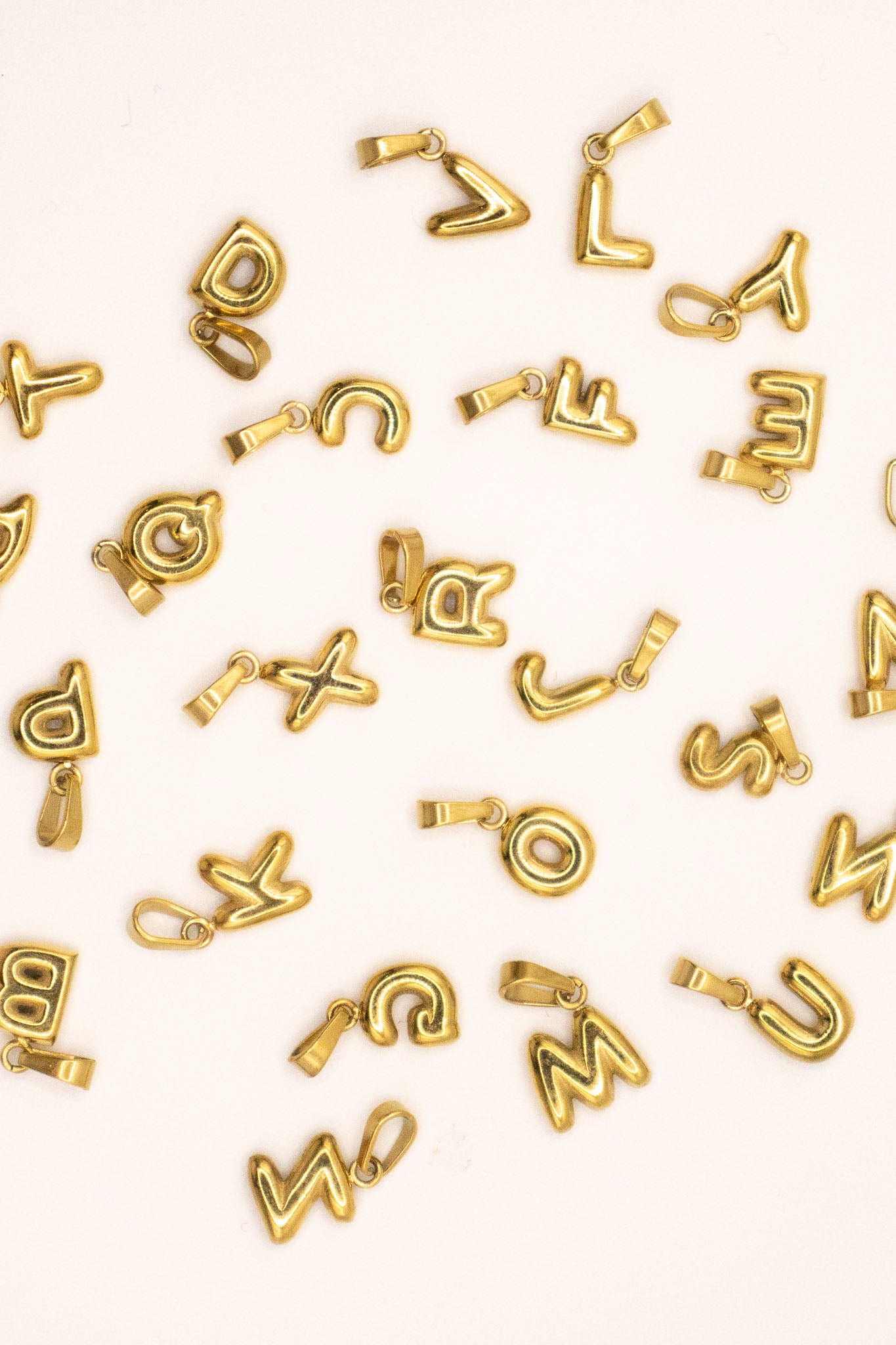 18k Gold Plated Bubble Letter Mini Charms