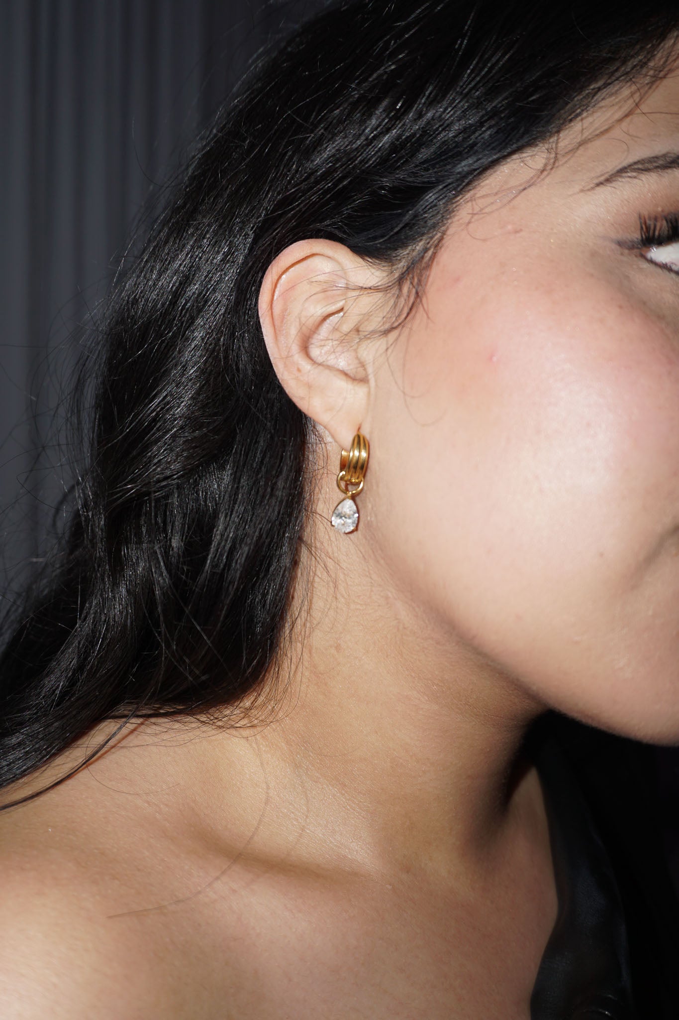 Diamond Charm Hoops