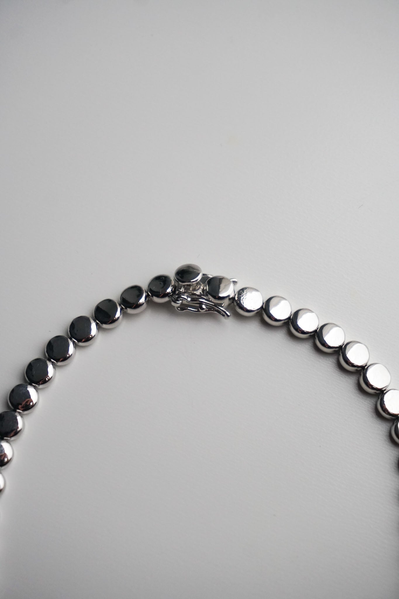 The Olivia Bezel Tennis Necklace in Silver