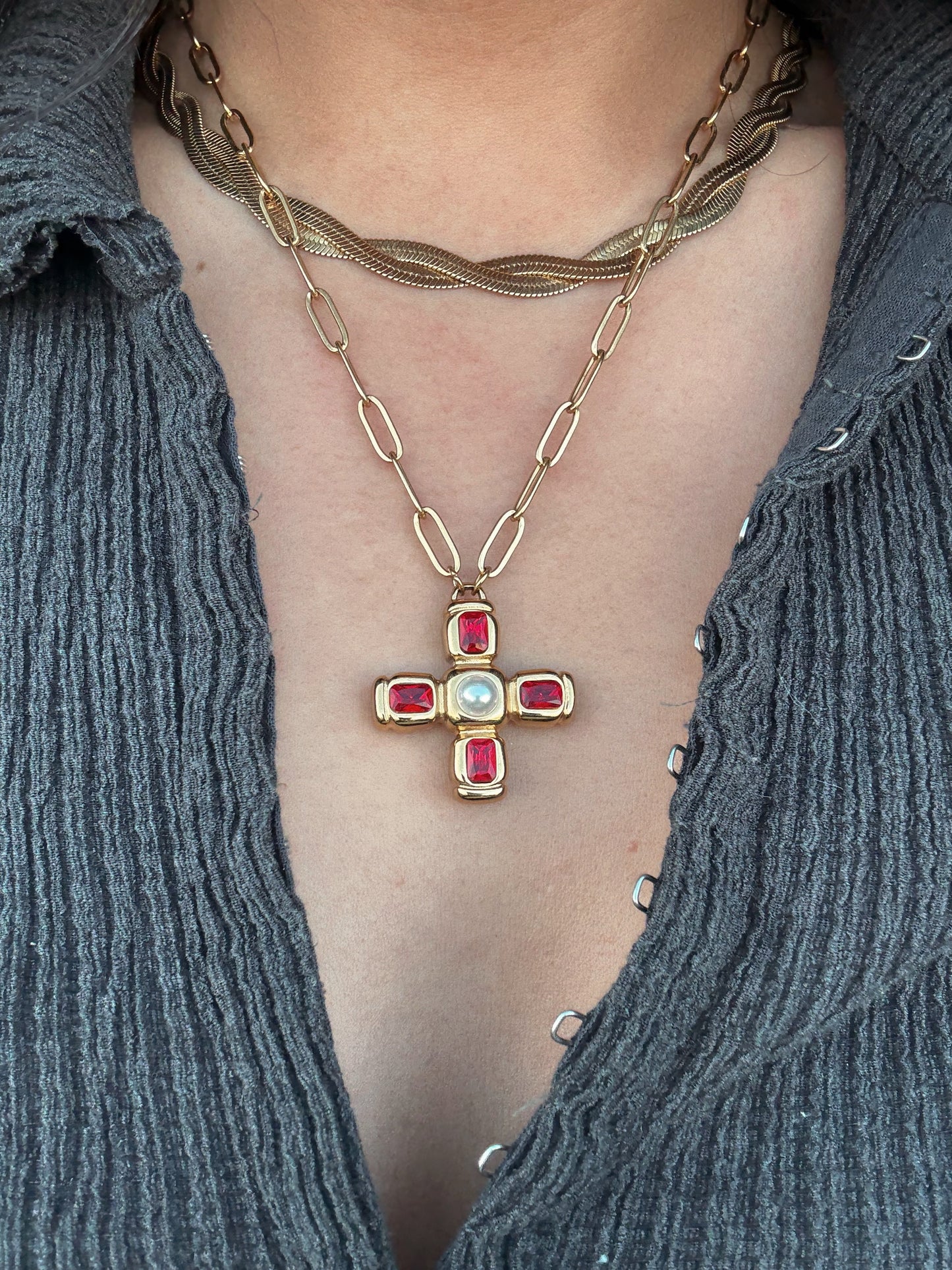 The Velvet Cross Necklace