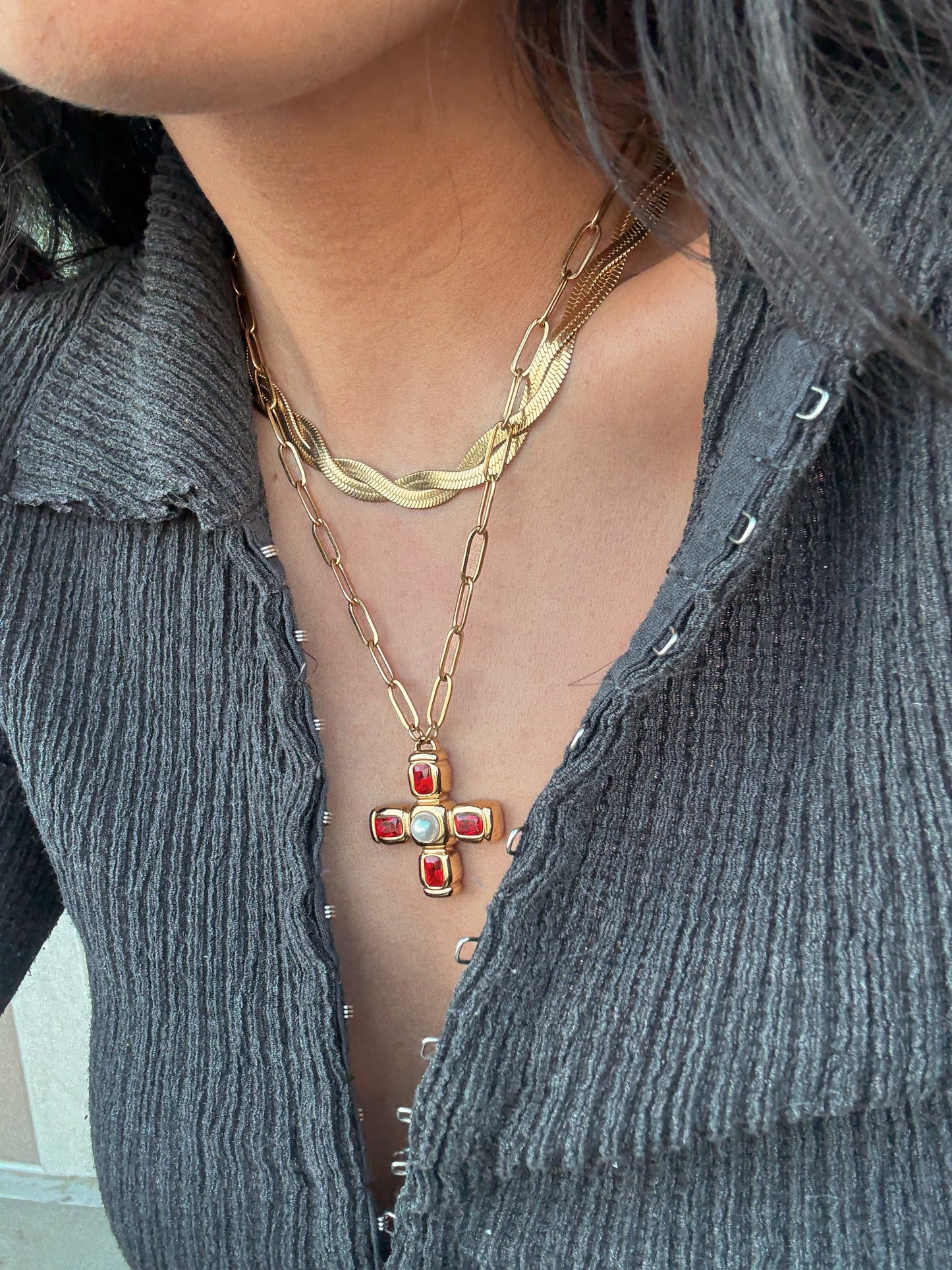 The Velvet Cross Necklace