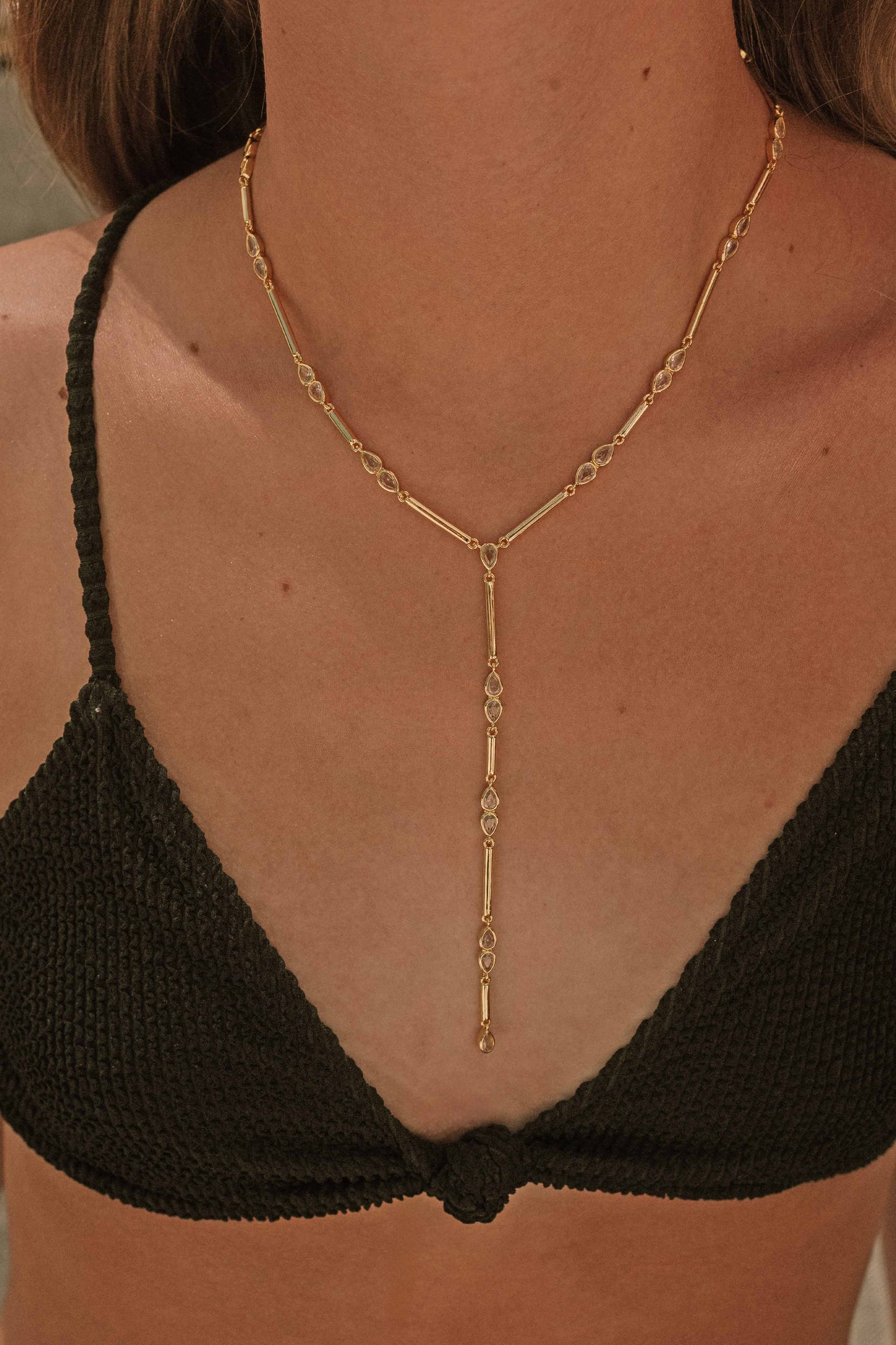 The Soléne Lariat Necklace in Silver