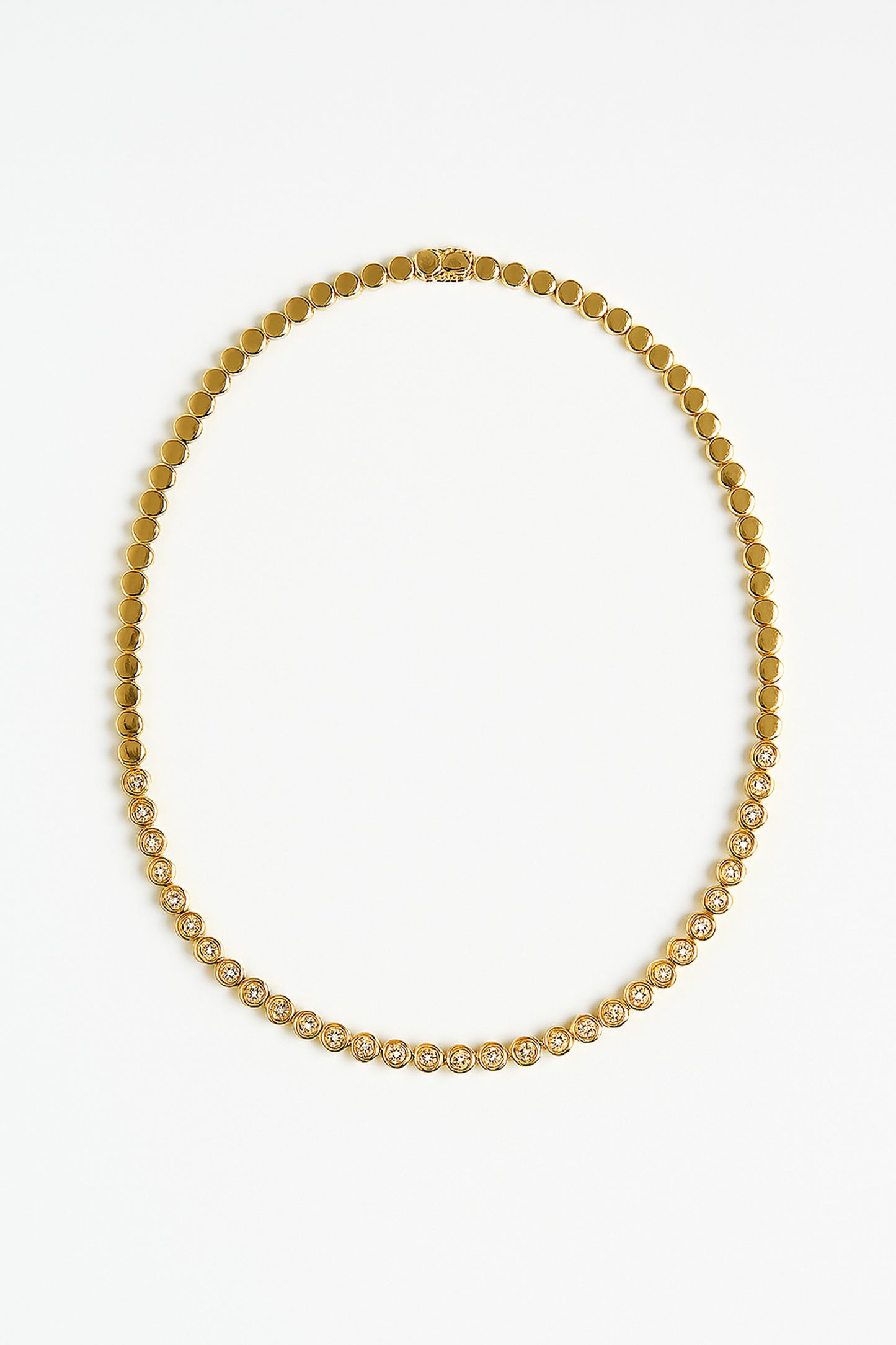 Olivia Bezel Tennis Necklace In Gold