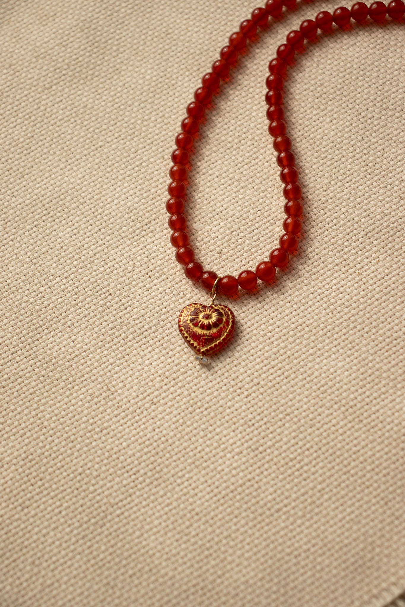 Beaded Necklace In Red