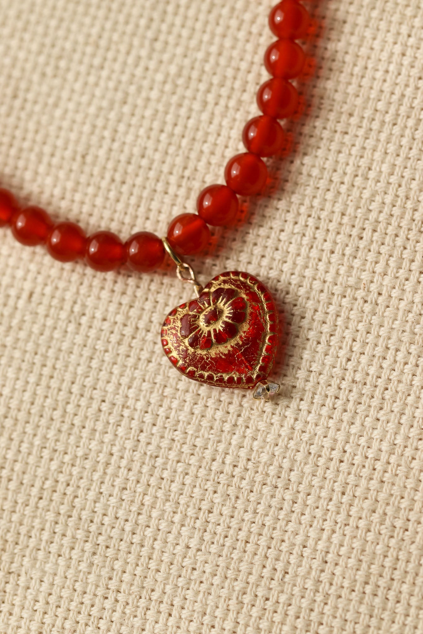 Beaded Necklace In Red