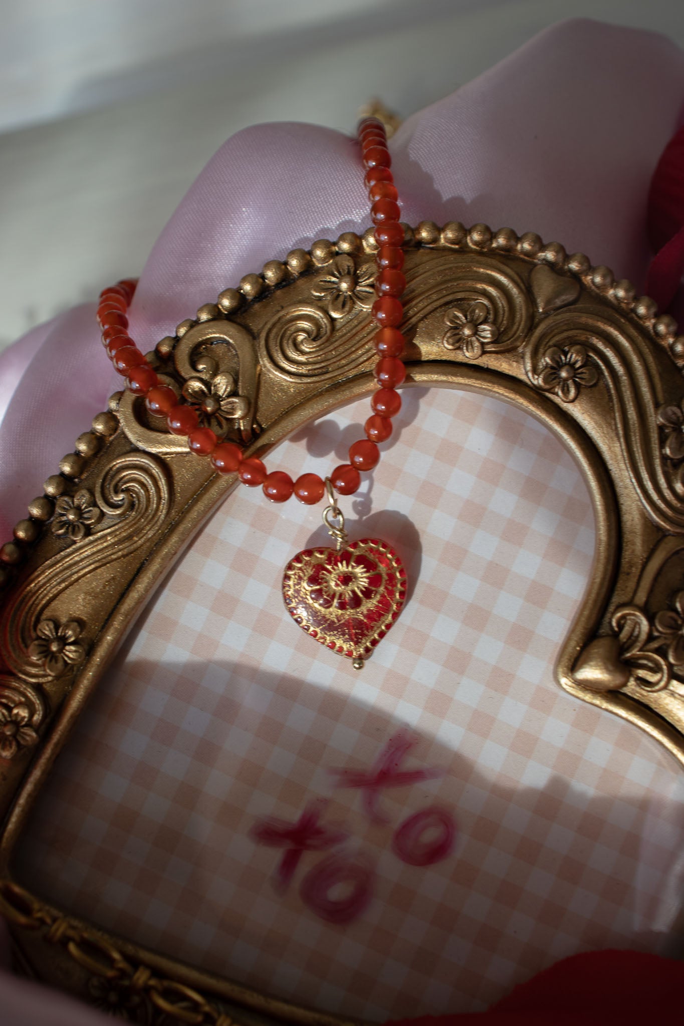 Beaded Necklace In Red