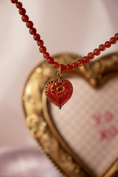 Beaded Necklace In Red
