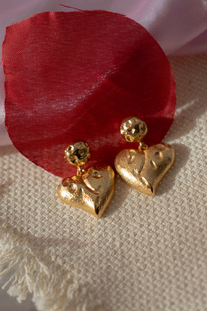 Heart Earrings in Gold