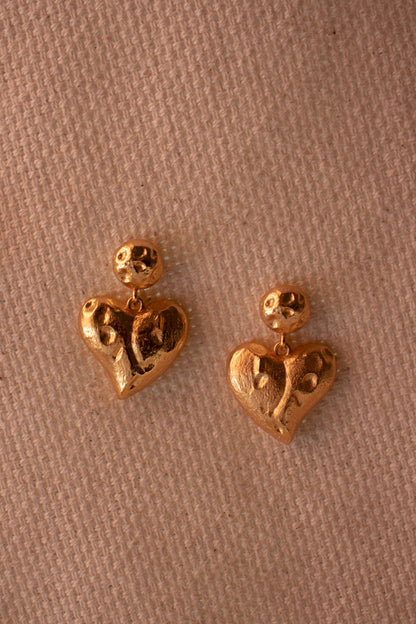 Heart Earrings in Gold