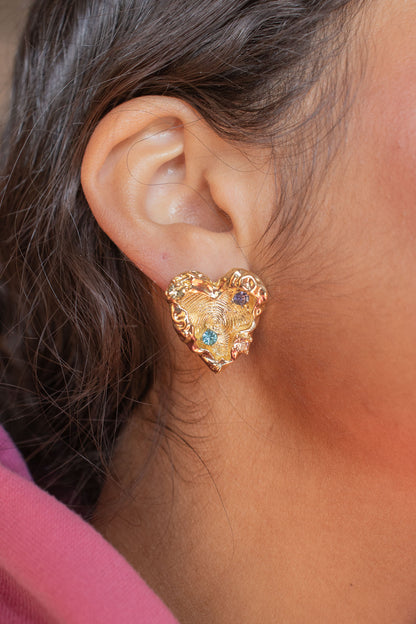Heart Stone Earrings
