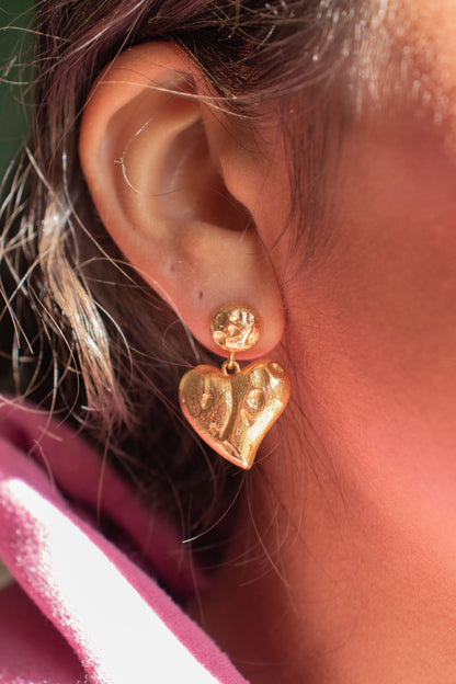 Heart Earrings in Gold