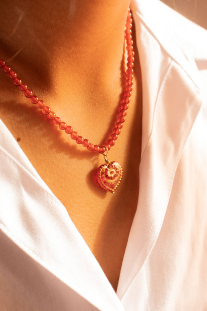 Beaded Necklace In Red