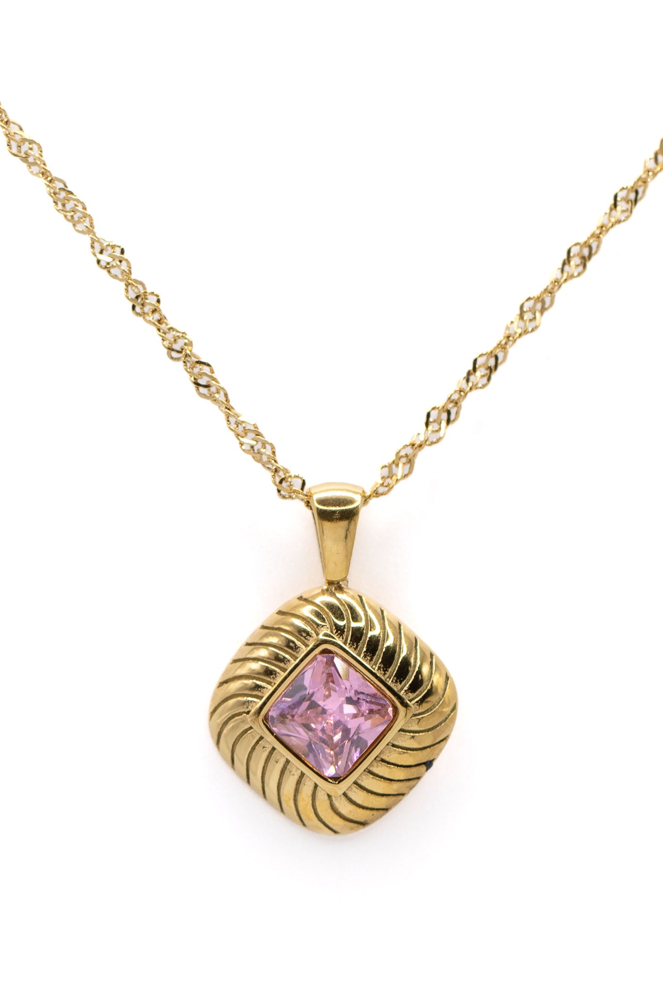 Bezel Stone Chain in Rose