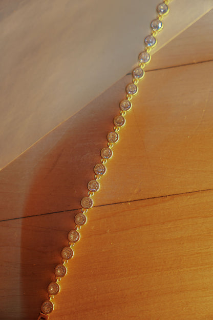 Bezel Stone Bracelet in White