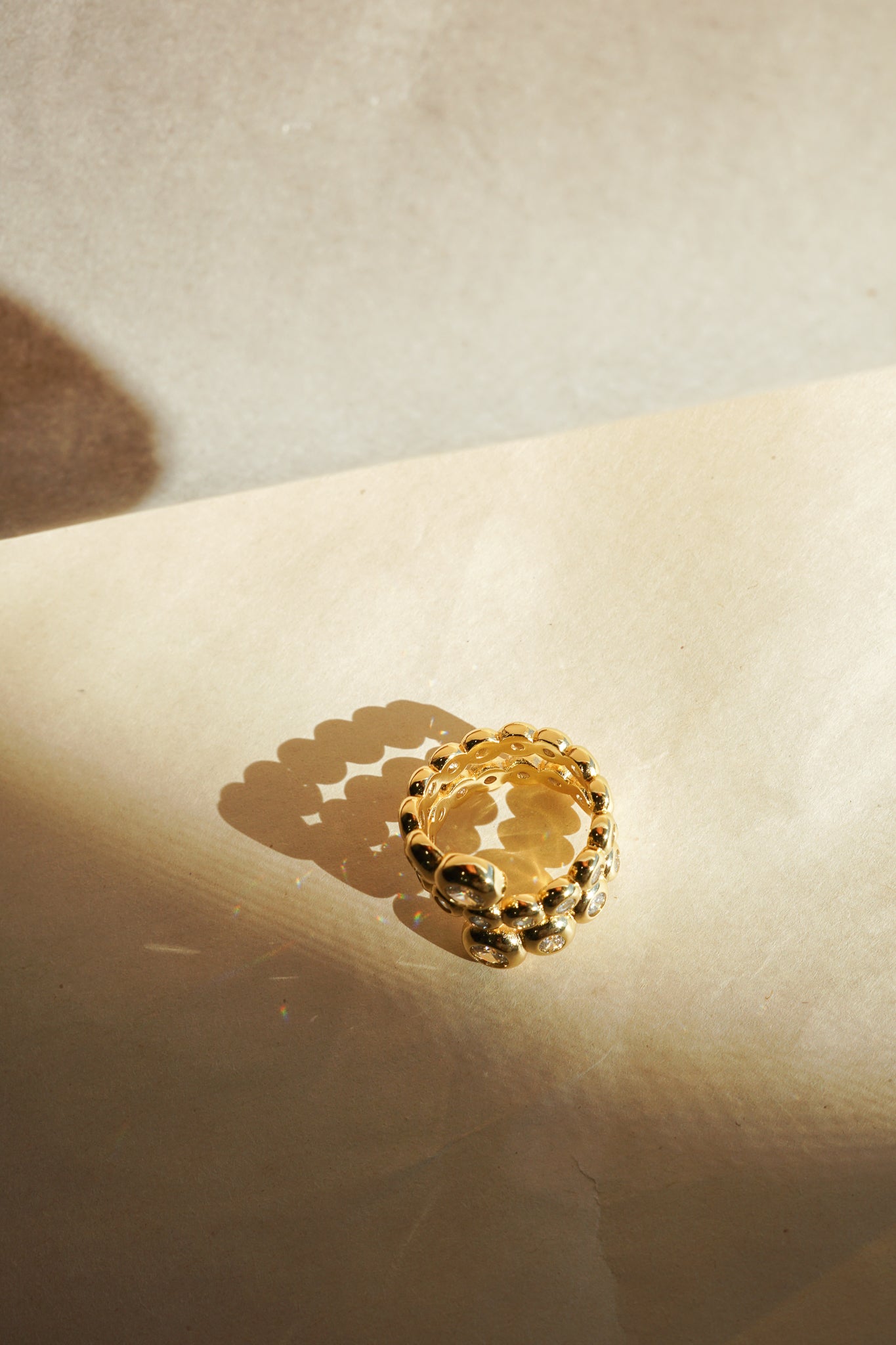 Gem Bubble Double Stack Ring