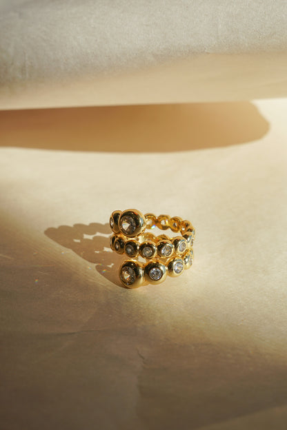 Gem Bubble Double Stack Ring