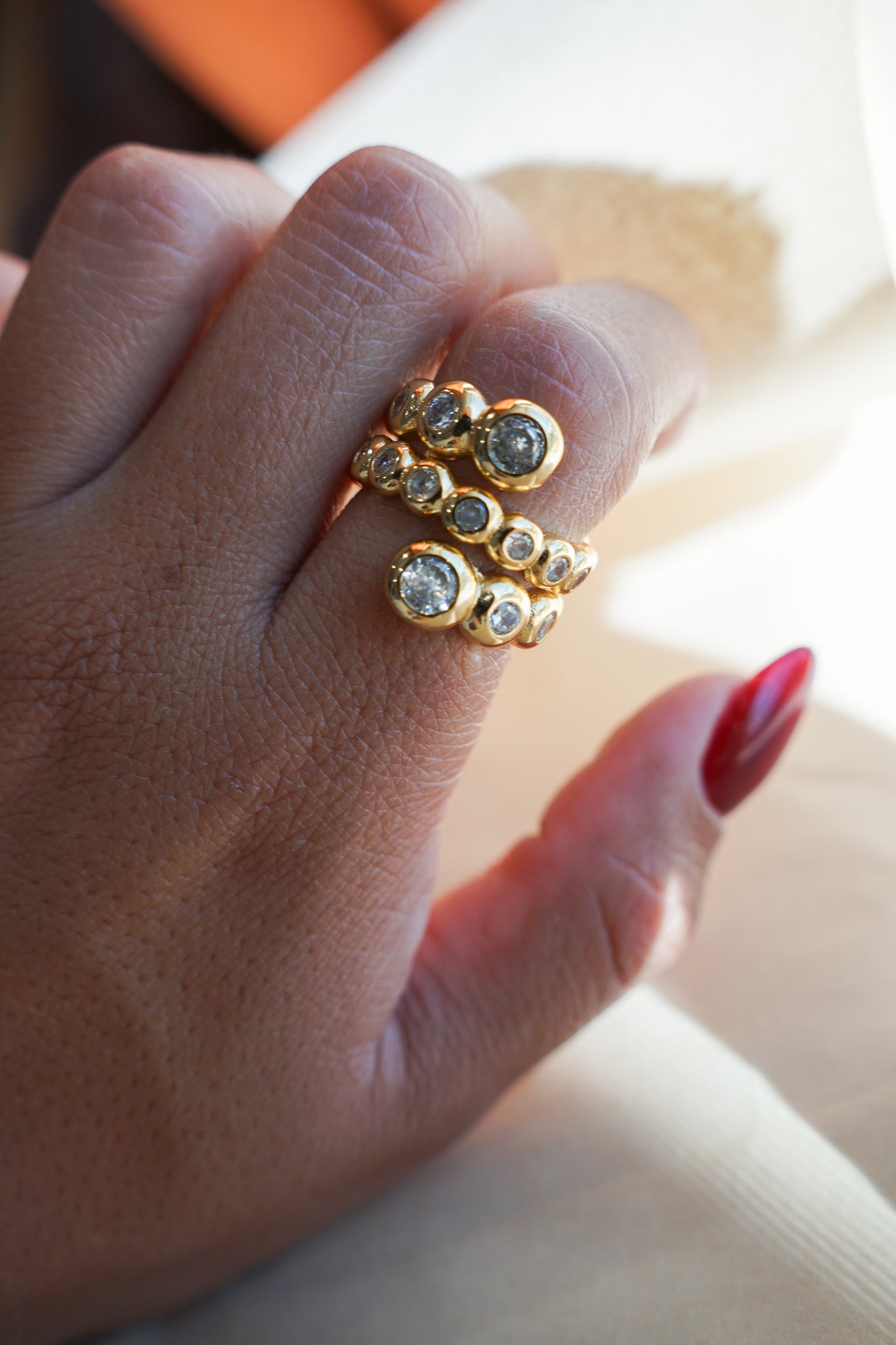 Gem Bubble Double Stack Ring