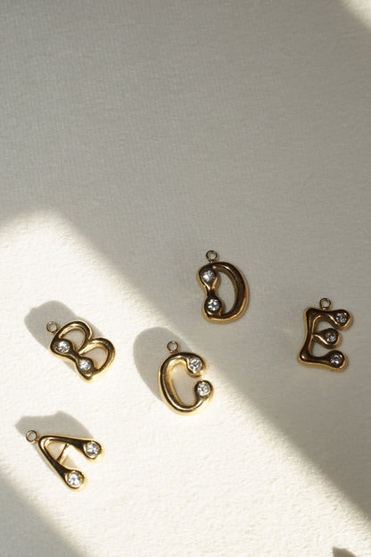 Diamond Bubble Letter Charms