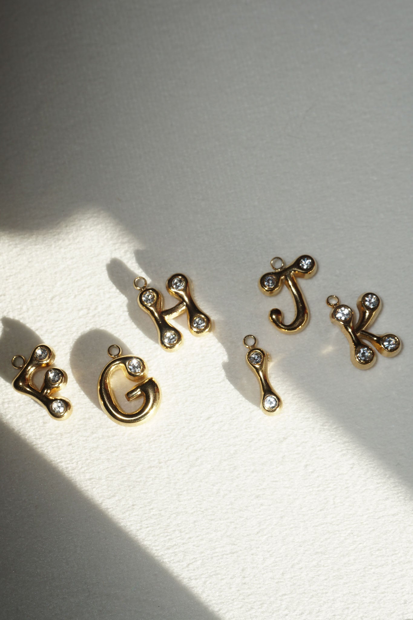 Diamond Bubble Letter Charms