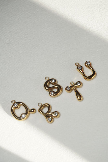Diamond Bubble Letter Charms