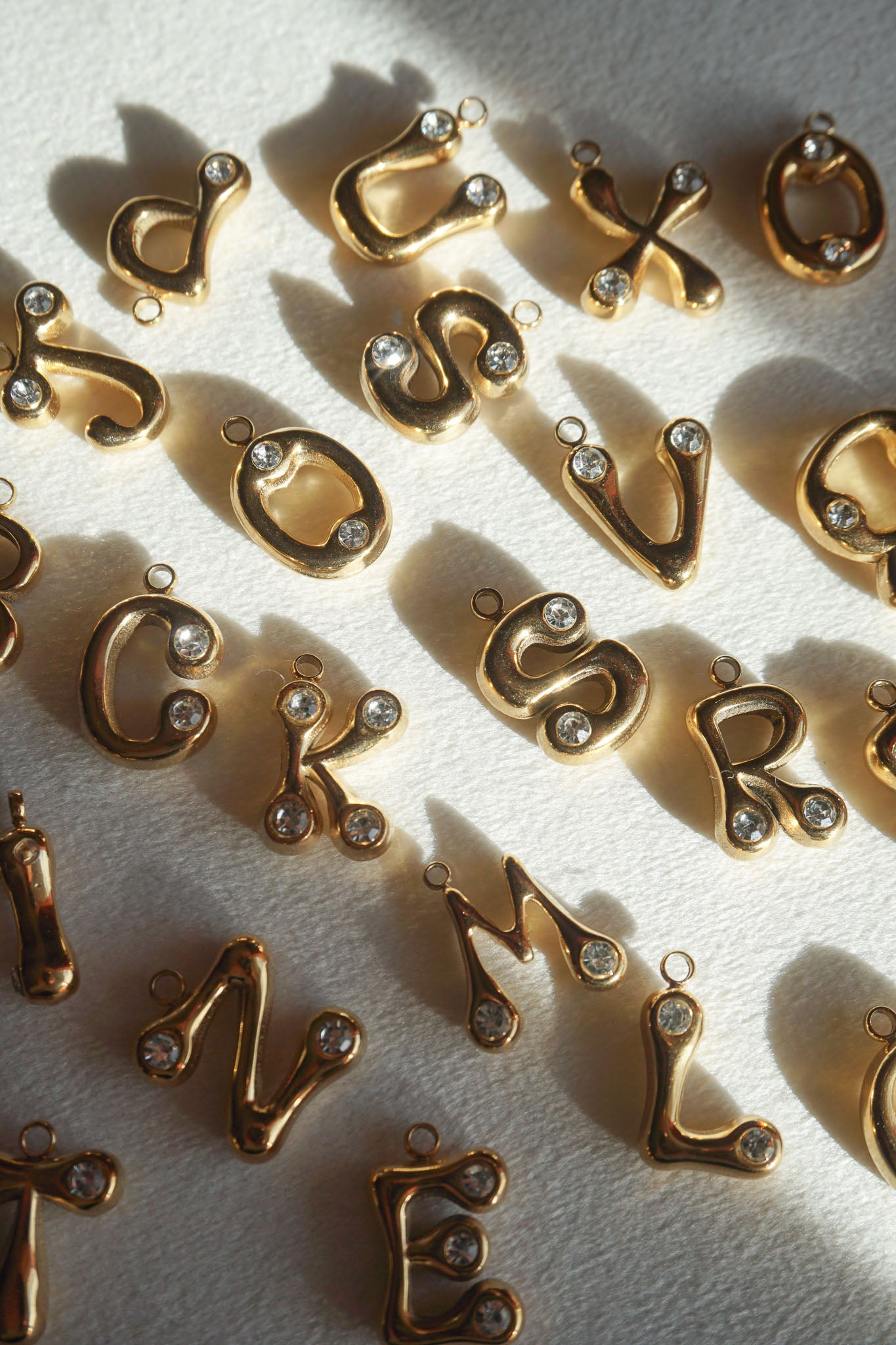 Diamond Bubble Letter Charms