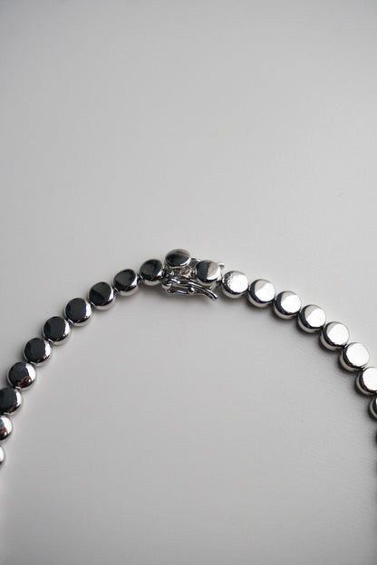The Olivia Bezel Tennis Necklace in Silver
