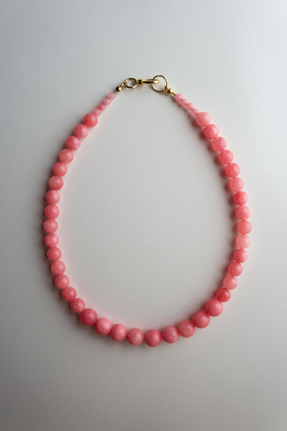 Pink Gem Beaded Necklace