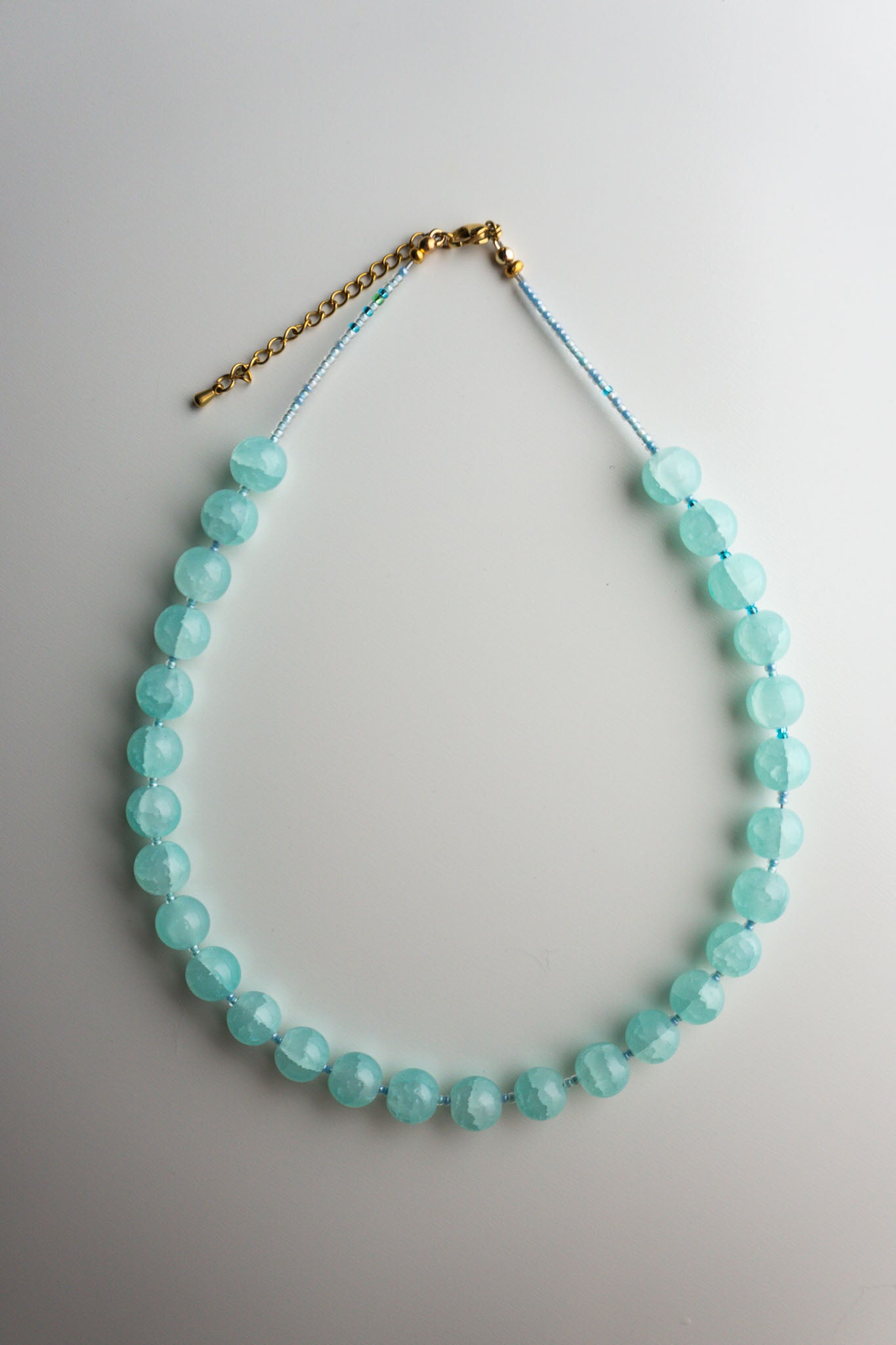 Blue Gem Beaded Necklace