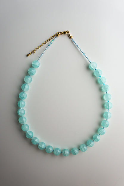 Blue Gem Beaded Necklace