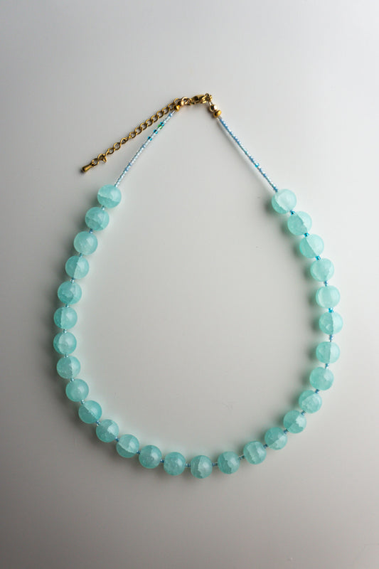 Blue Gem Beaded Necklace