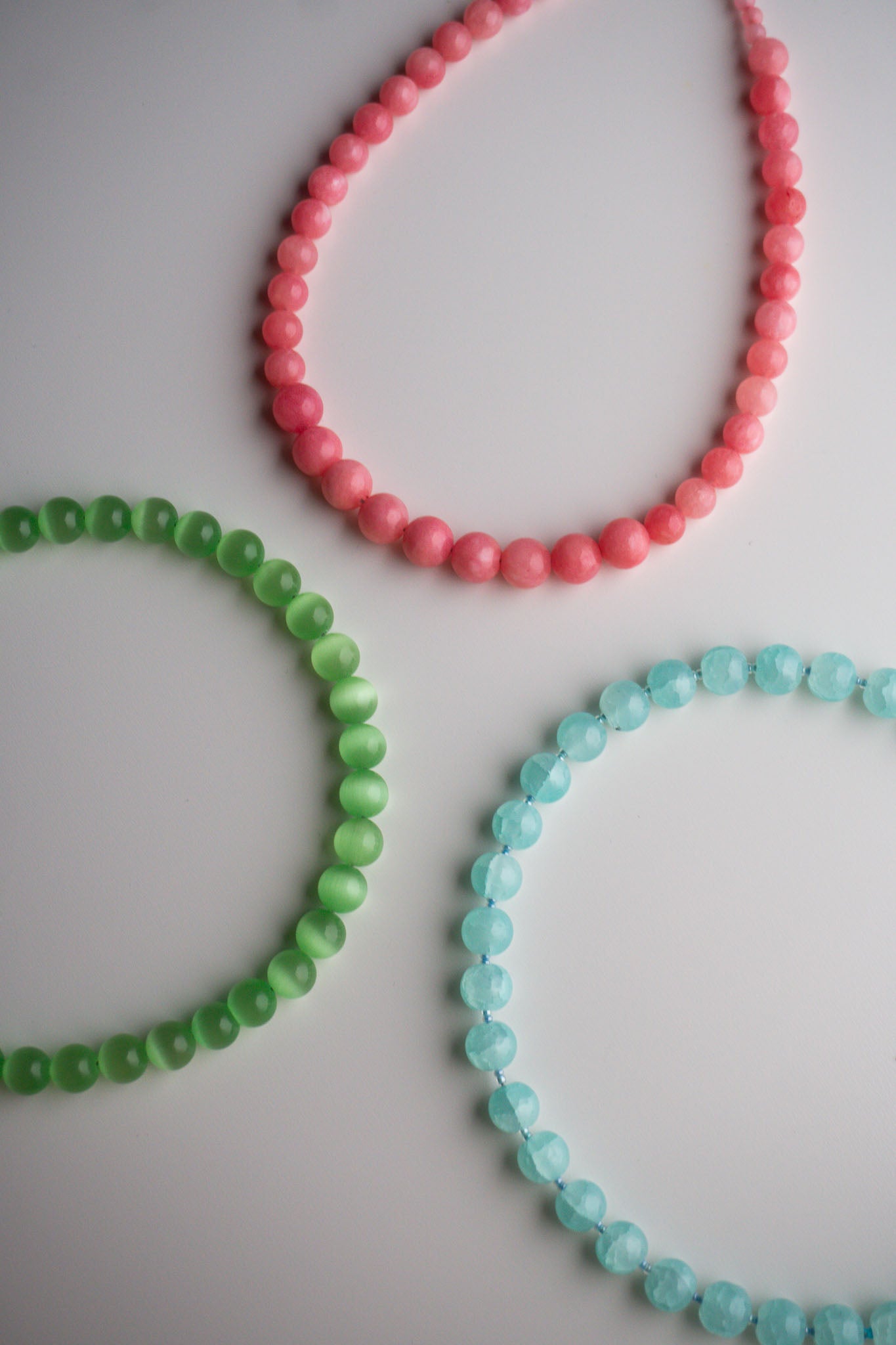 Pink Gem Beaded Necklace