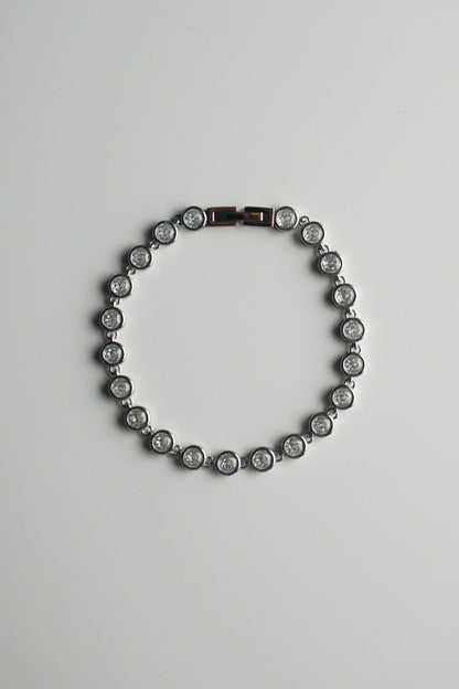 Bezel Stone Bracelet in Silver