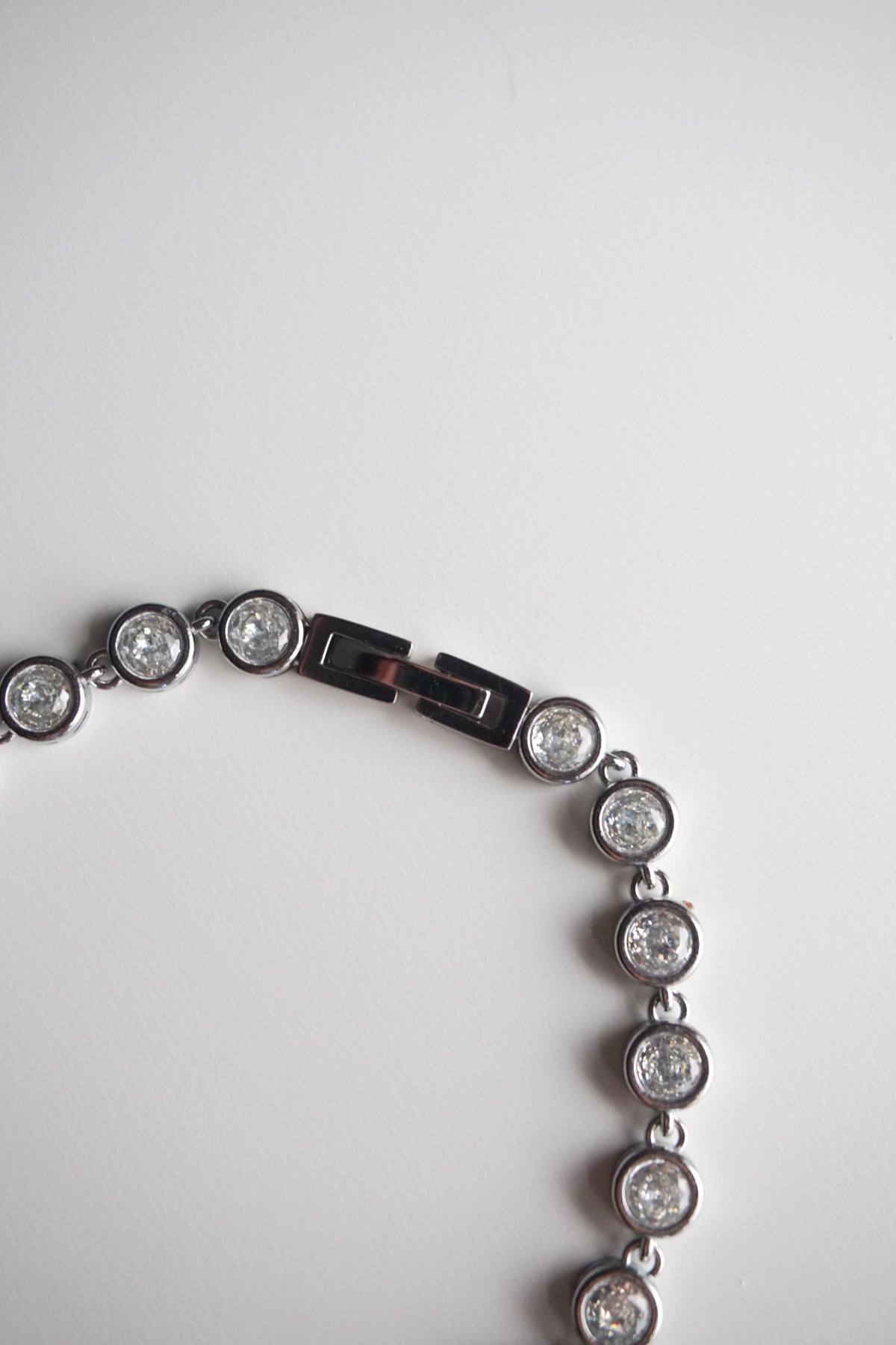 Bezel Stone Bracelet in Silver