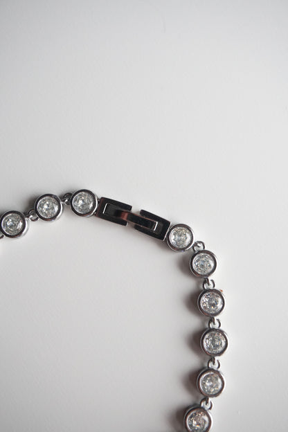 Bezel Stone Bracelet in Silver