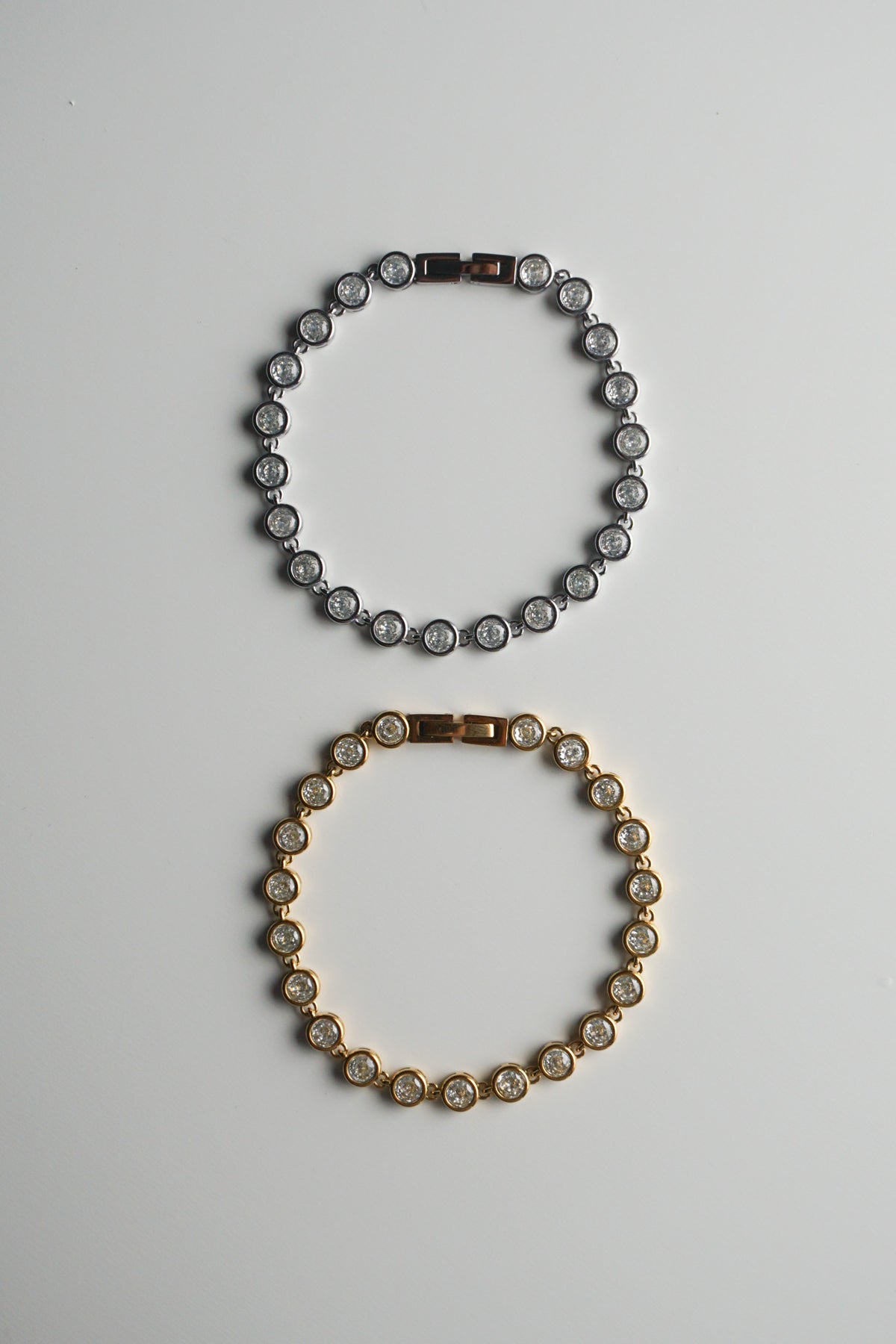 Bezel Stone Bracelet in Silver