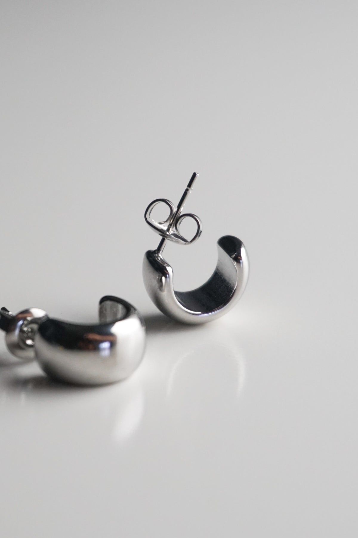 Mini Open Hoops in Silver