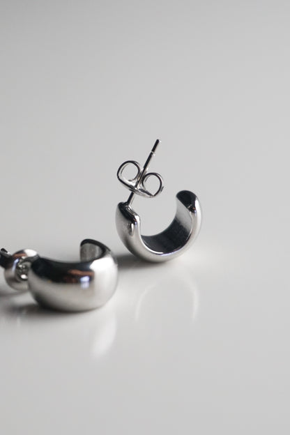 Mini Open Hoops in Silver