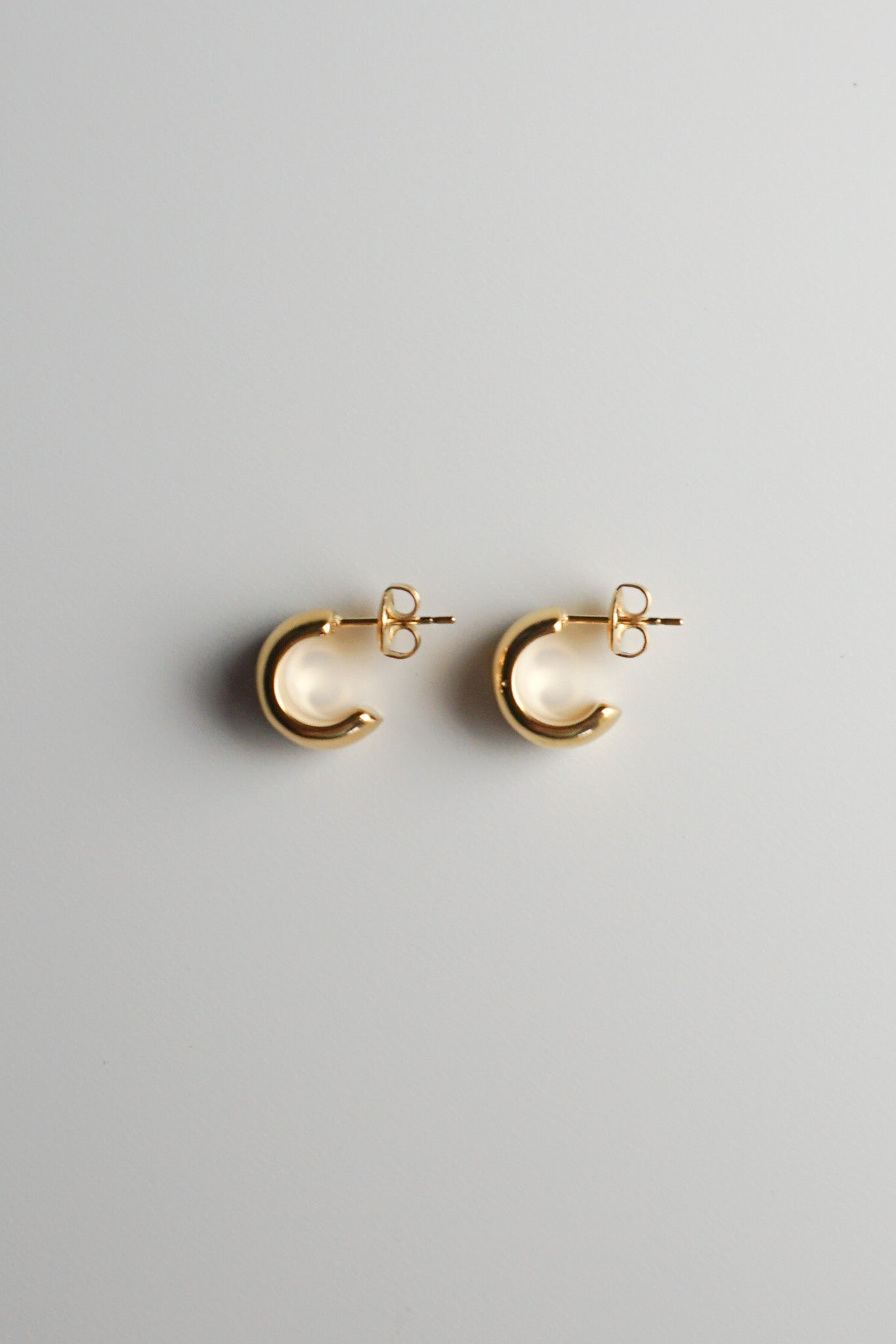 Mini Open Hoops in Gold