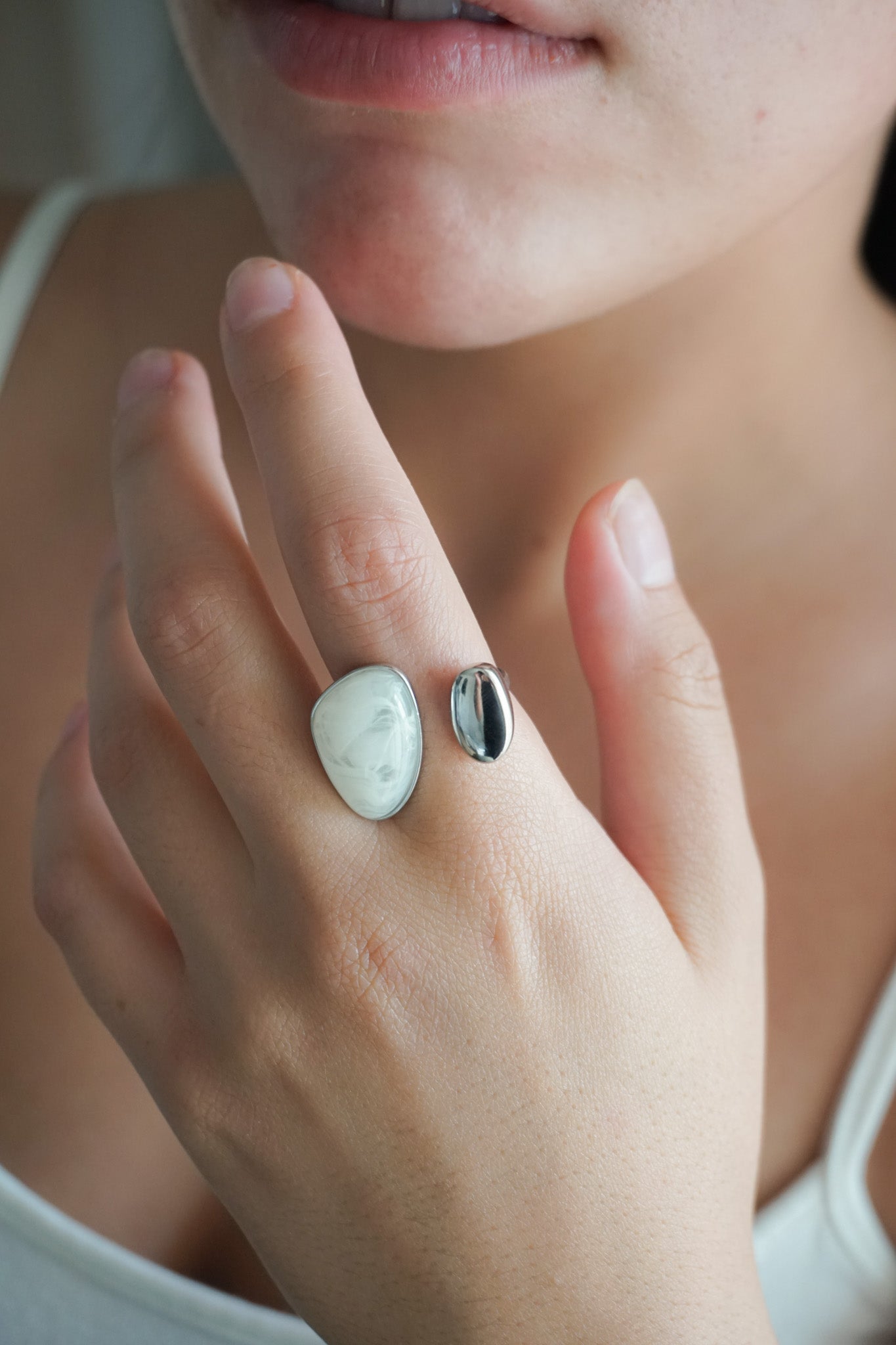 Silver Gemstone Ring