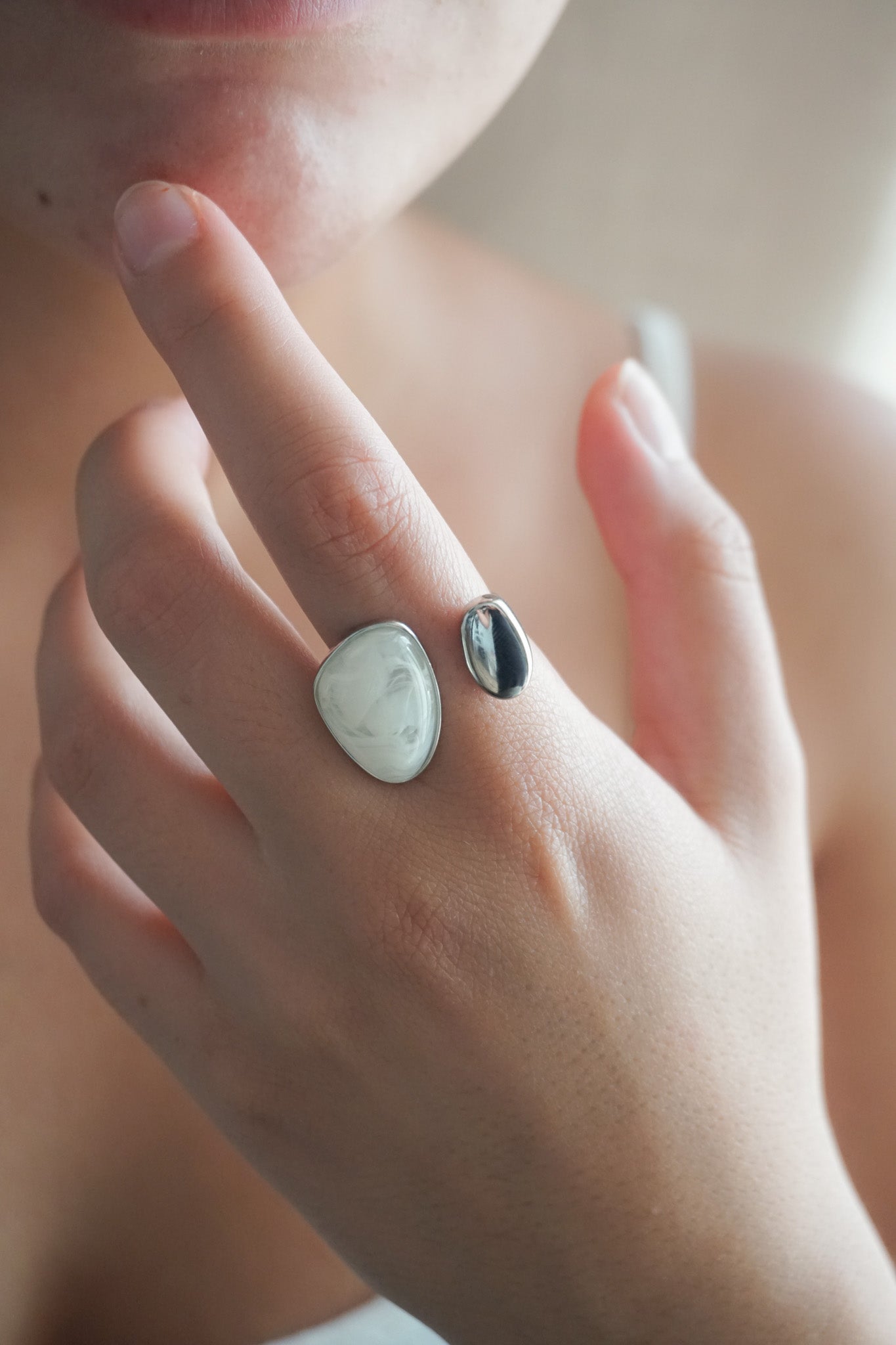 Silver Gemstone Ring