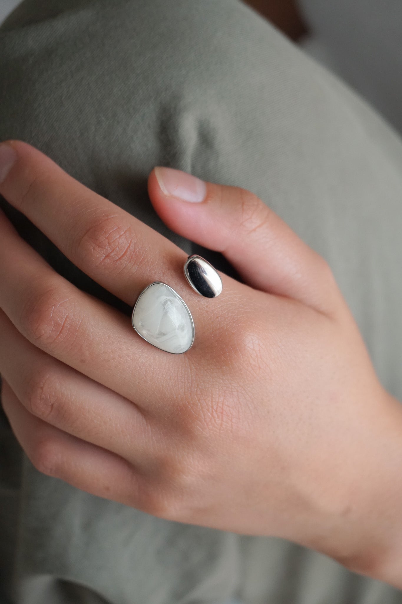 Silver Gemstone Ring