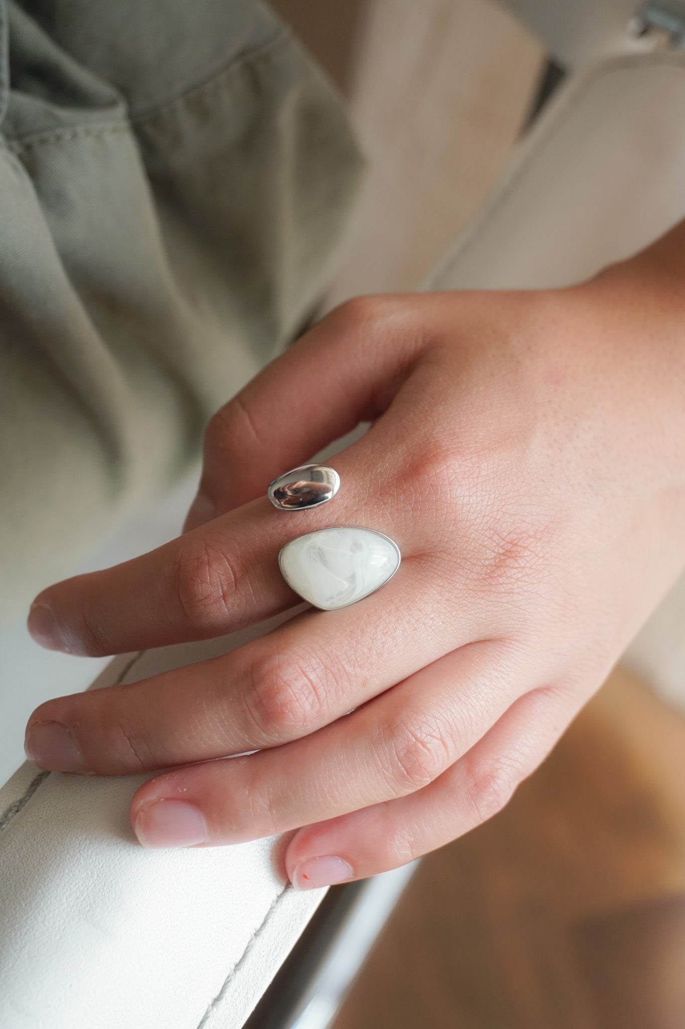 Silver Gemstone Ring