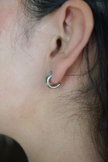 Mini Open Hoops in Silver